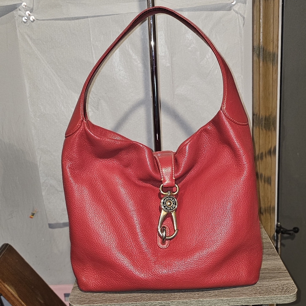 Dooney & Bourke Lucca Leather Logo Lock Hobo ~ EUC - Picture 2 of 6